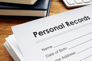 a form showing examples of the personal data records that could be affected by a breach